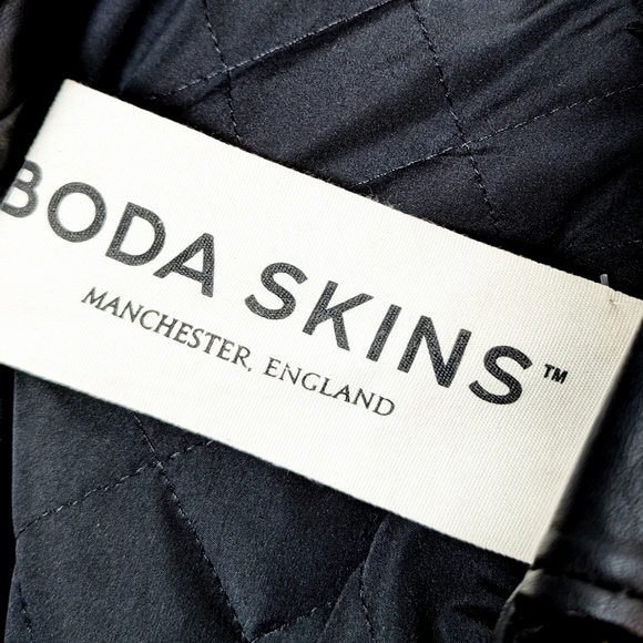 BODA SKINS Leather Jacket Napa Sheep Skin  Kay Michaels 2.0 Black Biker Quilted - Picture 15 of 16
